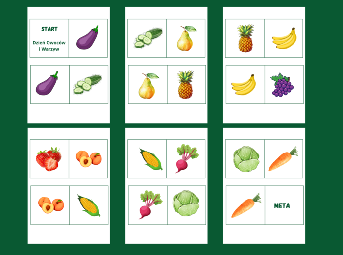 DZIEŃ OWOCÓW I WARZYW - domino podłogowe - biblioteka - świetlica