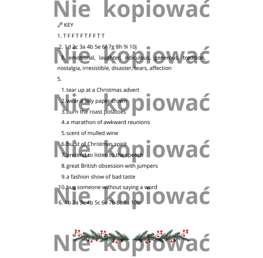 Karta pracy + czytanka "Christmas from the Other Side" B2+