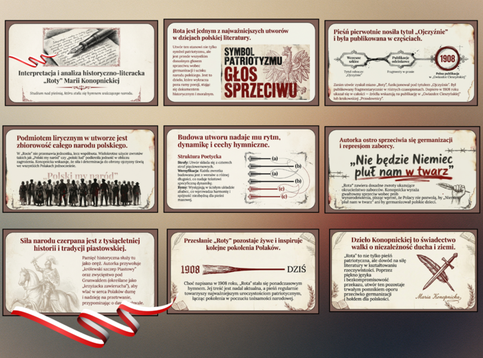 "ROTA" M. Konopnickiej - prezentacja multimedialna – 14 slajdów