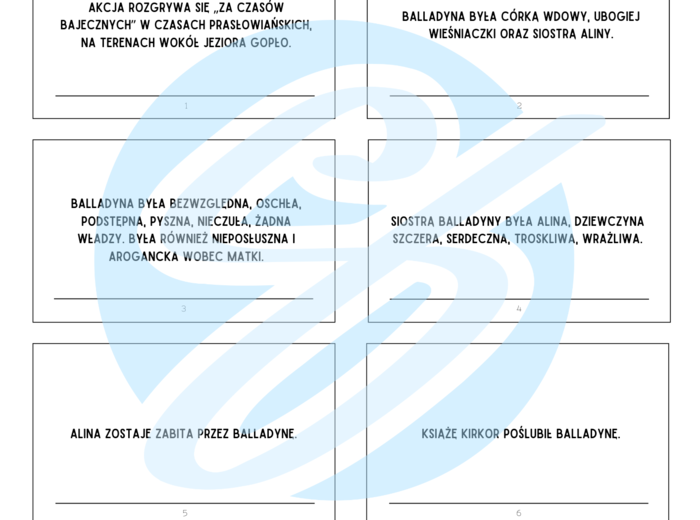 Balladyna – Juliusz Słowacki Pytania i Odpowiedzi | Karty do lektury