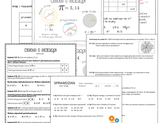 PAKIET Koło i okrąg. Klasa 8