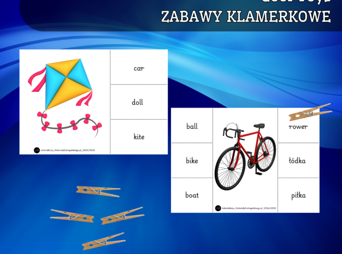 Shine On! 1 Unit 3 – Cool Toys - ZABAWY KLAMERKOWE (wersja do druku + prezentacja mp4)