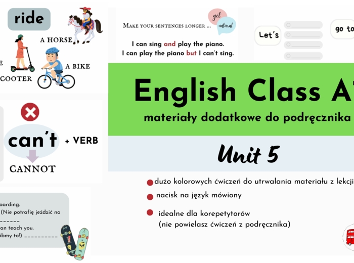 English Class A1, unit 5, materiały dodatkowe, czasownik "can"