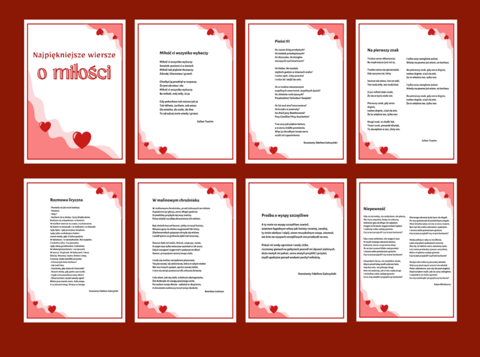 WALENTYNKI – DZIEŃ KOBIET - miłość - biblioteka – świetlica – WIERSZE – GAZETKA – 20 stron - wersja 2