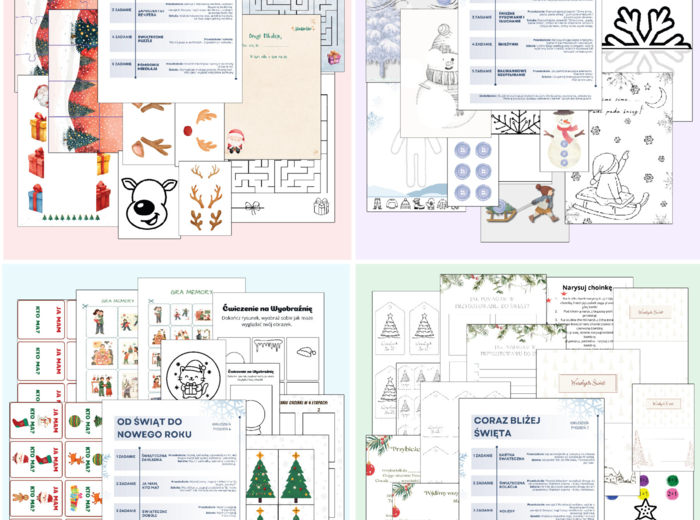 Grudniowe aktywności – 4 tygodnie zabawy i świątecznej magii! ponad 80 stron kart dla przedszkola i szkoły!
