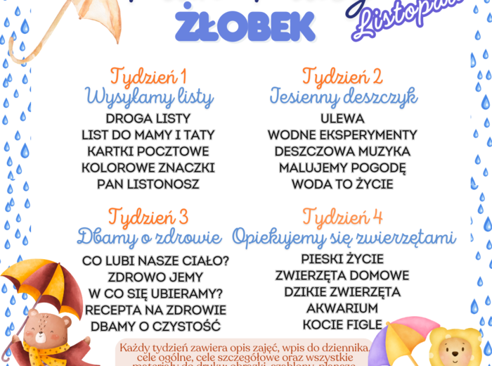 PLAN PRACY ŻŁOBEK LISTOPAD