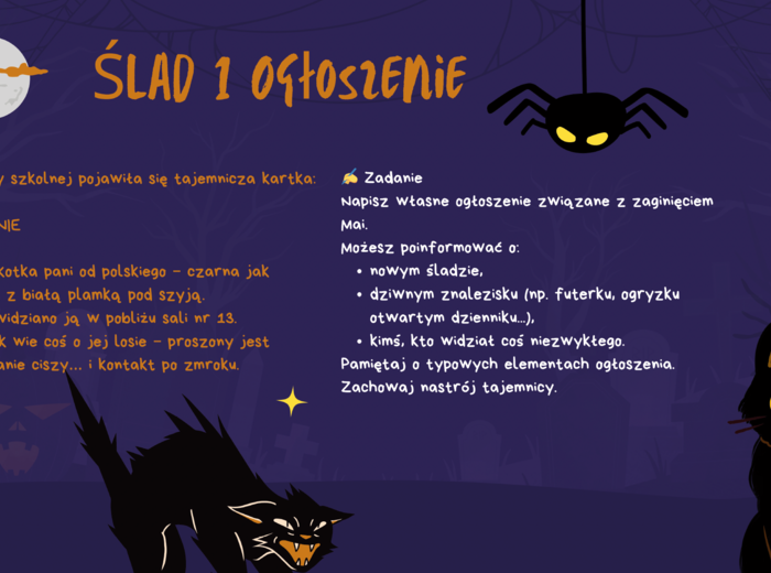 „Halloweenowa Tajemnica Kotki Pani od Polskiego” – językowo-literackie śledztwo dla klas 7–8. Wyjątkowy zestaw edukacyjny