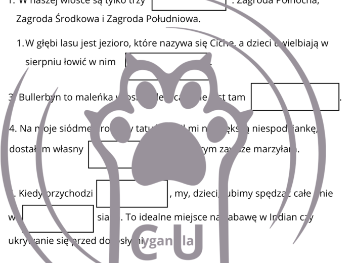 Karty pracy z odpowiedziami do lektury Astrid Lindgren "Dzieci z Bullerbyn"