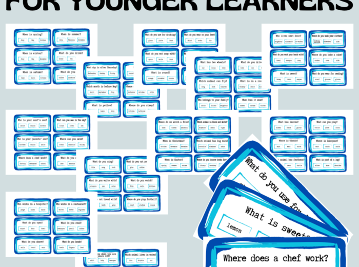 QUIZ CARDS FOR YOUNGER LEARNERS