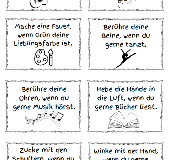 Kennenlernenspiel/Bewegungsspiel Mache das, wenn du... język niemiecki