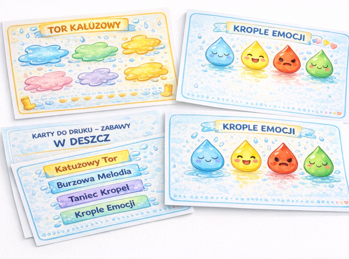 Zabawy w deszczowy dzień – scenariusze zajęć dla przedszkola