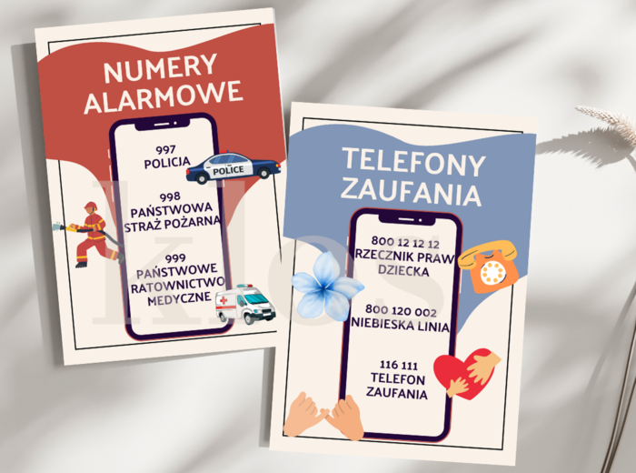 Plakat Numery Alarmowe + Telefony Zaufania