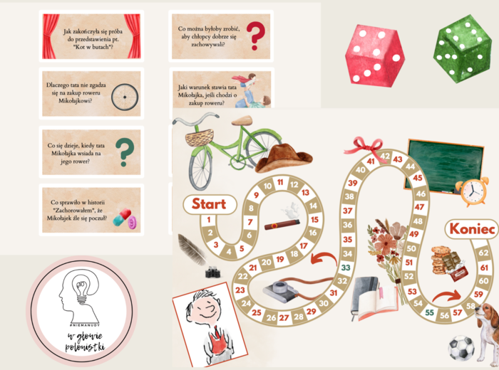 "Mikołajek" lekturowa gra planszowa
