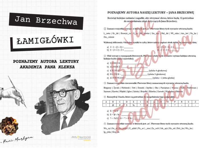 "AKADEMIA PANA KLEKSA": Jan Brzechwa - poznajemy autora *ŁAMIGŁÓWKI*
