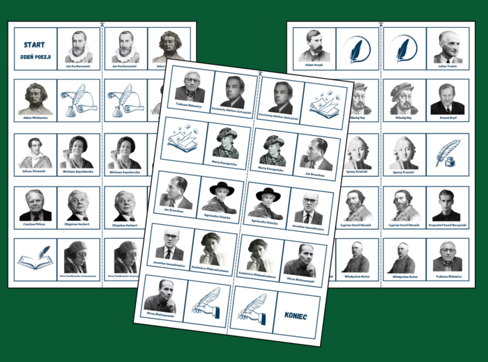 ŚWIATOWY DZIEŃ POEZJI – DOMINO – biblioteka – język polski - 30 szt.