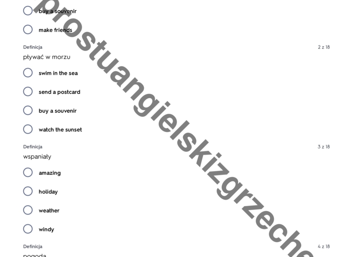 English Class A2+ - Unit 9 - testy