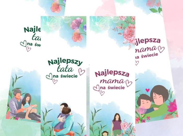 Zakładki z okazji Dnia Mamy i Dnia Taty do druku