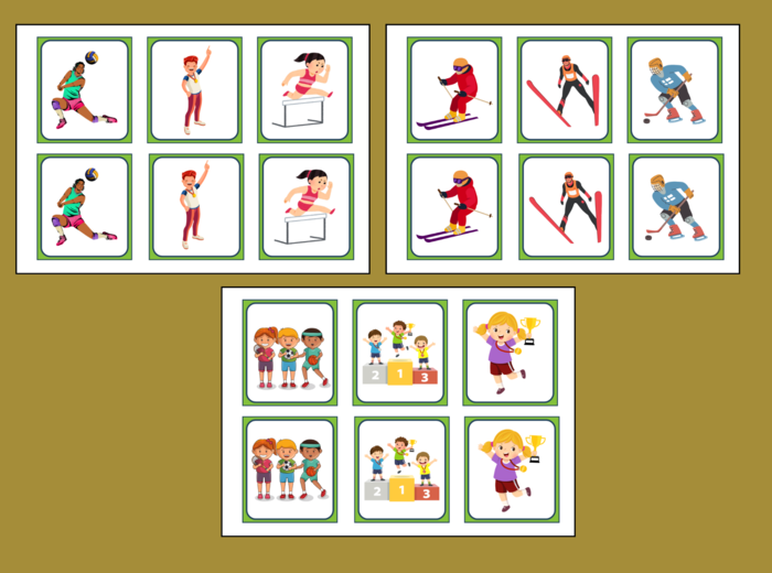 DZIEŃ SPORTU – memory – 42 szt. – biblioteka – przedszkole – świetlica