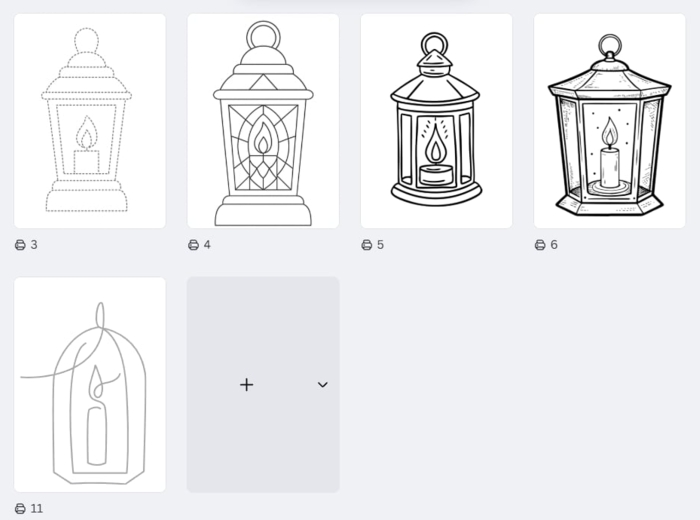 Znicze - lampiony kolorowanki
