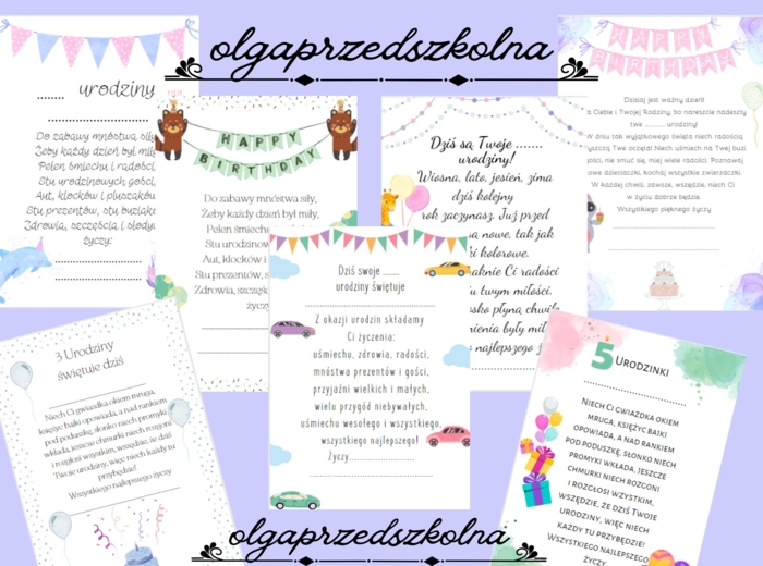 Kartki urodzinowe dla dzieci