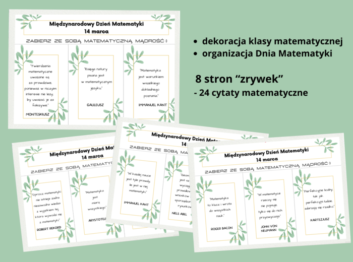 Dzień matematyki - "zrywki" z cytatami matematycznymi