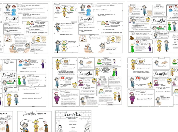 "Zemsta" - streszczenie krok po kroku i karty pracy do samodzielnego uzupełnienia