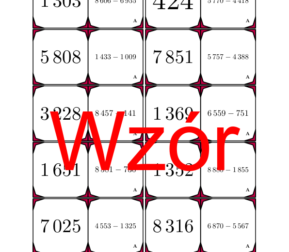 Domino - Odejmowanie do 10000 | matematyka