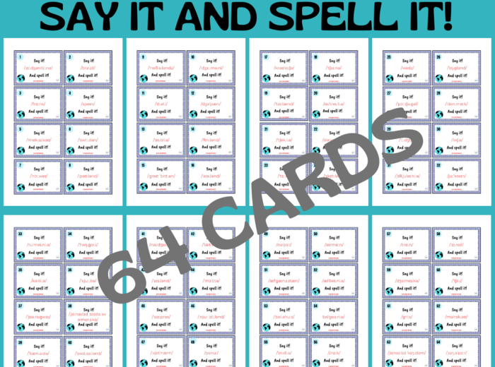 COUNTRIES PRONUNCIATION CARDS
