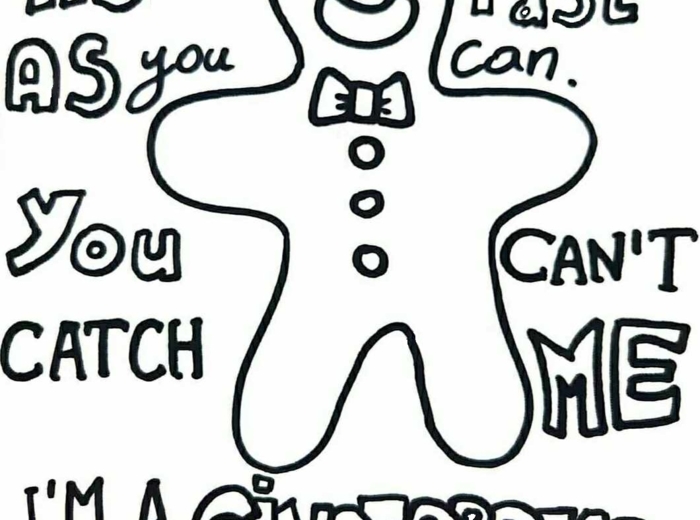 Gingerbread Man Coloring Page