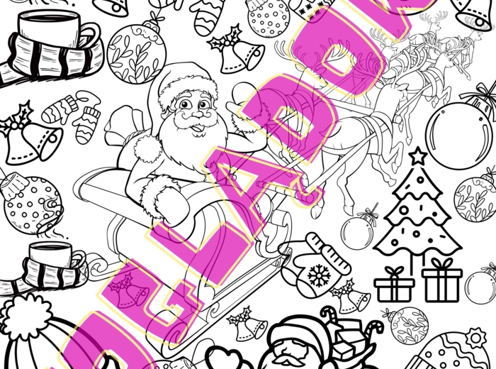 Kolorowanka XXL - zima, Mikołaj