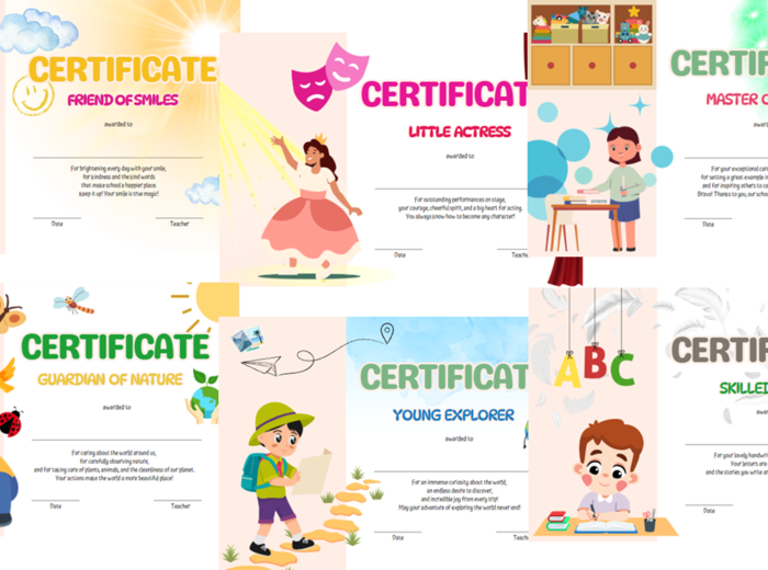 Certificates for Kids/Dyplomy dla dzieci w języku angielskim