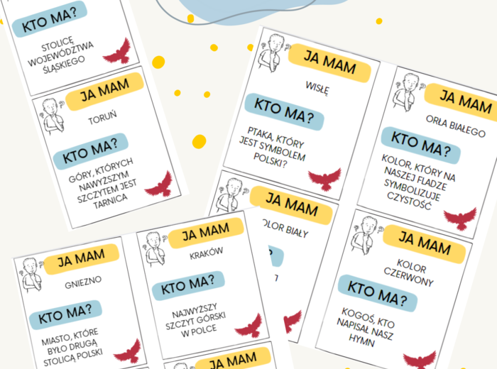 Ja mam..., kto ma... ? Omnibus Polska (+karta pracy). Pisownia małą i wielką literą