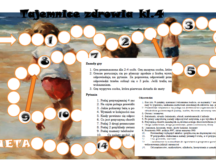 Tajemnice zdrowia- Gra planszowa dla klasy 4