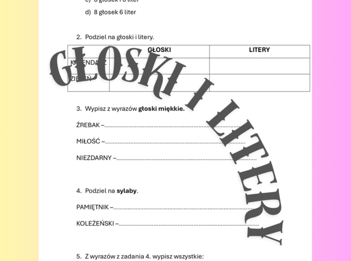 Głoski i litery klasa 4