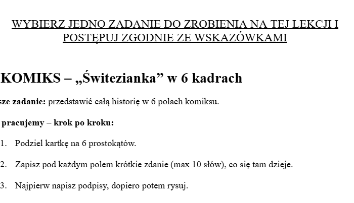 Kreatywne zadania do "Świtezianki"