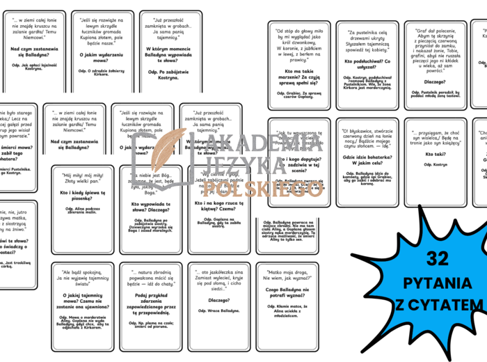 "Balladyna" gra dydaktyczna - rywalizacja