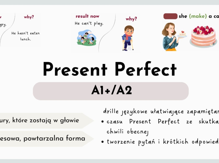 Present Perfect A1, A1+, A2 – praktyczne ćwiczenia językowe