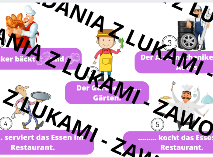 Uzupełnij luki - ZAWODY - QR-kody - język niemiecki