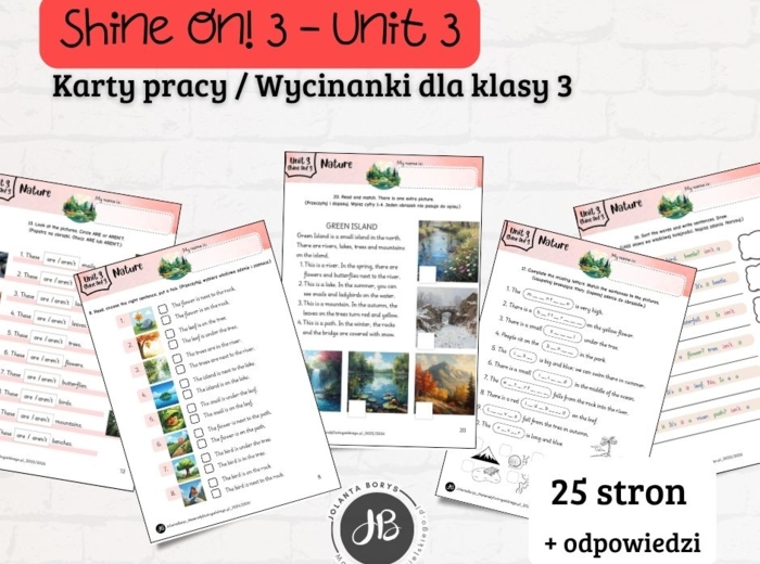 Materiały do Shine On! 3 Unit 3 – Nature – karty pracy – wklejki/wycinanki