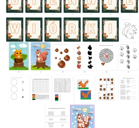 DZIEŃ WIEWIÓRKI - GIRLANDA + ZADANIA