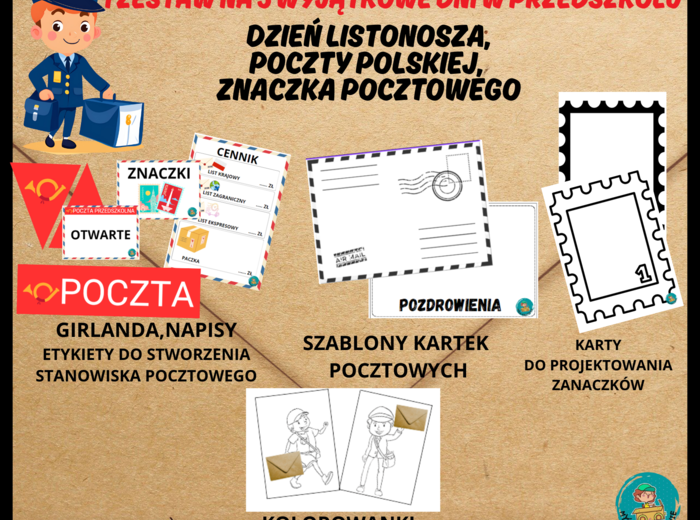 ZESTAW DZIEŃ ZNACZKA POCZTOWEGO, DZIEŃ LISTONOSZA, DZIEŃ POCZTY POLSKIEJ