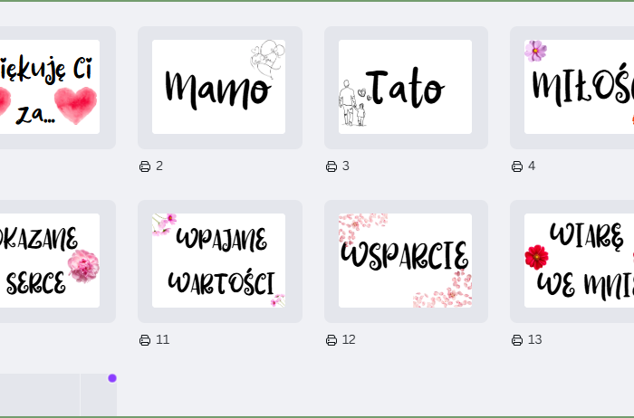 Dzień Matki, Dzień Ojca - gazetka, karty, sesja zdjęciowa, napis, girlanda