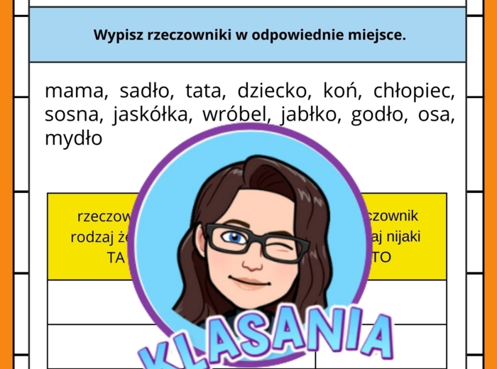 Rzeczownik- rodzaje i liczby rzeczownika