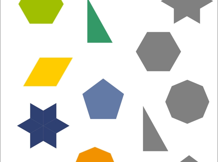 Kształty i cienie, wielokąty. Geometria dla najmłodszych, dopasuj figury, edukacja matematyczna przedszkole, klasy 1-3