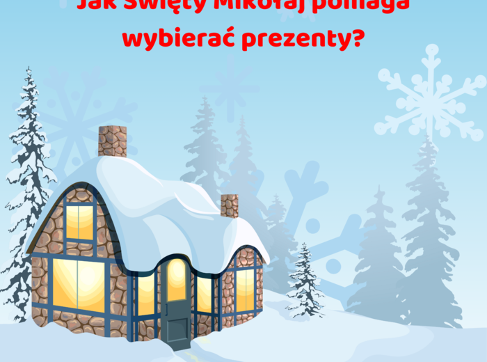 Historia o tym, jak Święty Mikołaj pomaga dzieciom wybierać prezenty.