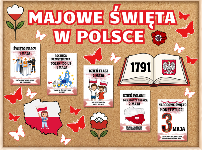 MAJOWE ŚWIĘTA W POLSCE - zestaw materiałów na gazetkę szkolną