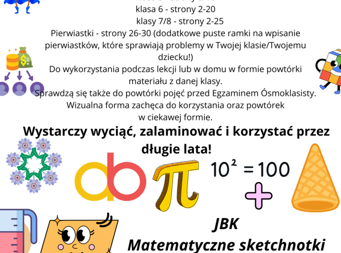 Fiszki matematyczne - 223 karty z pojęciami