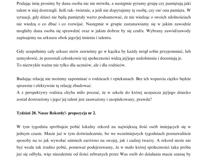 "Przerwa na RELACJE" projekt, innnowacja własna /wychowawca, psycholog, pedagog, świetlica, biblioteka/