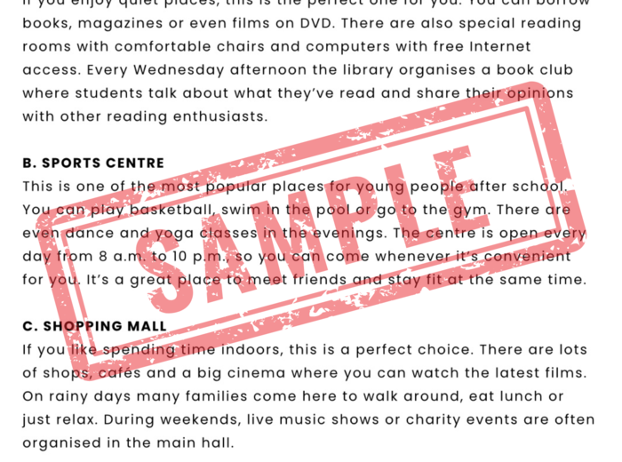 Egzamin 8-klasisty – Język Angielski | Zestaw zadań egzaminacyjnych: reakcje, dialogi, czytanie, tłumaczenia, e-mail + klucz odpowiedzi