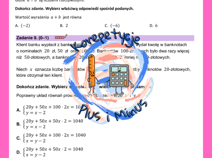 Zadania maturalne - układy równań